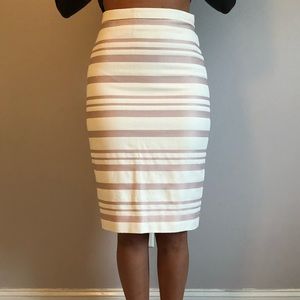 Stripped J. Crew pencil skirt